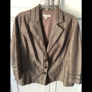 Coldwater Creek brown linen jacket size 20